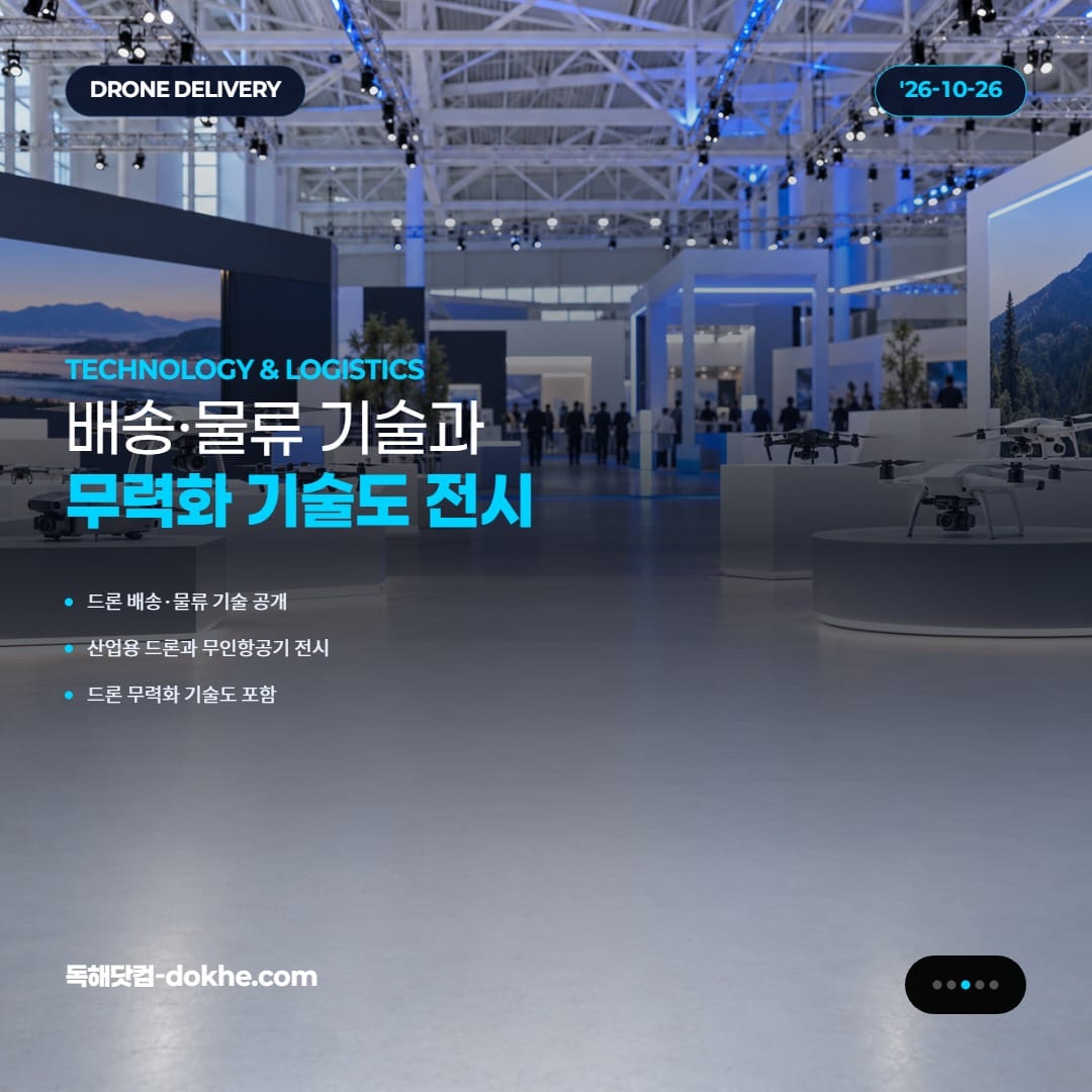 드론 배송·물류 기술과 드론 무력화 기술을 소개하는 카드.