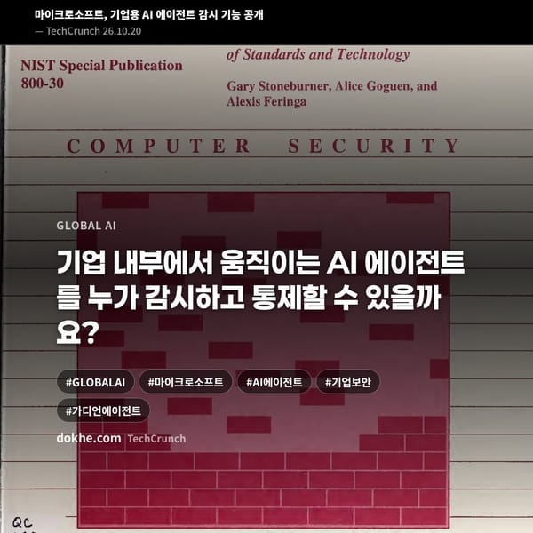 마이크로소프트의 기업용 AI 에이전트 감시 기능을 소개하는 카드 표지 이미지.